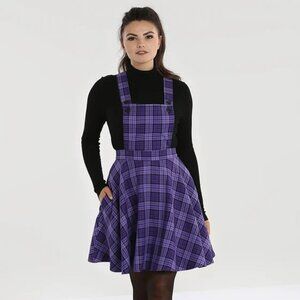 Hell Bunny Purple Plaid Pinafore